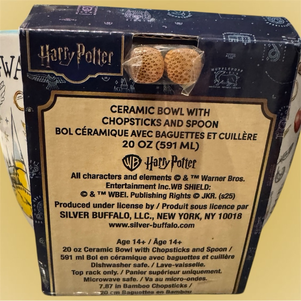 NWT Harry Potter 20oz Ramen Bowl, Spoon & Chopstick Set - Light Blue 🩵🪄 - Picture 9 of 9